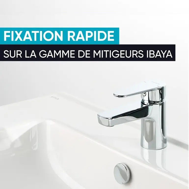 MITIGEUR SIDER IBAYA LAVABO BAS AVEC VIDAGE REF 134302 CHROME